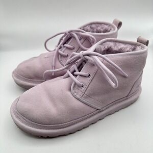 UGG Neumel Boots Womens Size 7‎ Lavender Purple Suede Chukka Shearling Lined Y2K